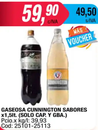 Maxiconsumo Cunnington Sabores Gaseosa x 1,5lts oferta