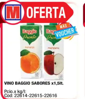Maxiconsumo Baggio Vino Sabores x 1,5lt oferta