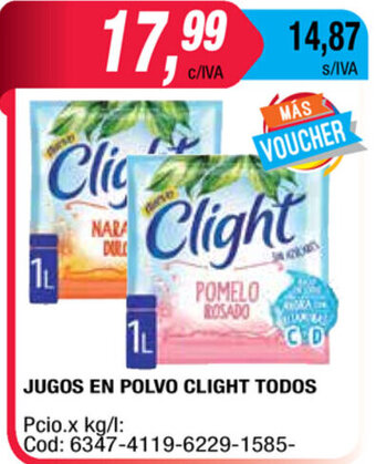 Maxiconsumo Clight Jugos En Polvo Todos oferta