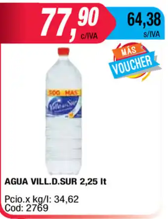 Maxiconsumo Agua Vill.D.Sur 2,25lt oferta