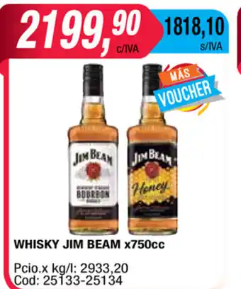 Maxiconsumo Jim Beam Whisky x 750cc oferta