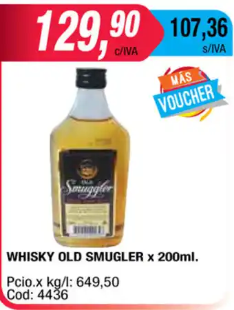 Maxiconsumo Whisky Old Smuggler x 200ml oferta