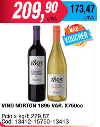 Maxiconsumo Vino Norton 1895 Var x 750cc oferta