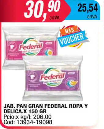 Maxiconsumo Federal Jab.Pan Gran Ropa Delica x 150gr oferta