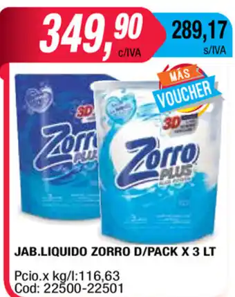 Maxiconsumo Zorro Jab.Liquido D/Pack x 3lt oferta