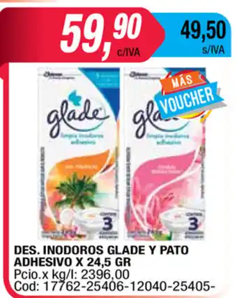 Maxiconsumo Glade Des.Inodoro Y Pato Adhesivo x 2,4gr oferta