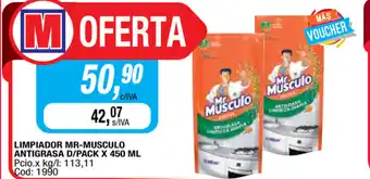 Maxiconsumo Mr.Musculo Limpiador Antigrasa D/PAck x 450ml oferta