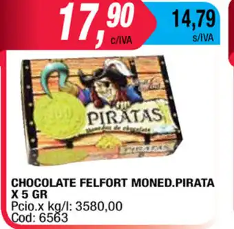 Maxiconsumo Pirata Chocolate Felfort Moned x 5gr oferta