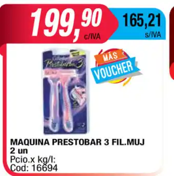 Maxiconsumo Prestobar Maquina 3 Fil Muj 2un oferta