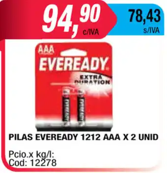Maxiconsumo AAA Eveready Pilas x 2unid oferta