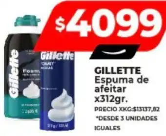 Supermayorista Vital GILLETTE Espuma de afeitar x 312gr oferta