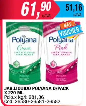 Maxiconsumo Polyana Jab,Liquido D/Pack x 220ml oferta