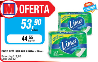 Maxiconsumo Prot.FEM Lina Dia Linita x 20un oferta