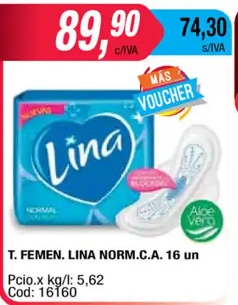 Maxiconsumo Lina T.Femen Norm C.A 16un oferta