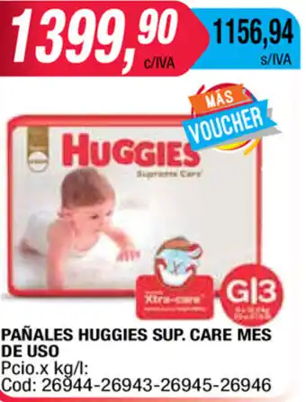 Maxiconsumo Huggies Pañales Sup.care Mes De Uso oferta