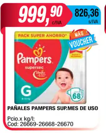 Maxiconsumo Pampers Pañales Sup.MEs De Uso oferta