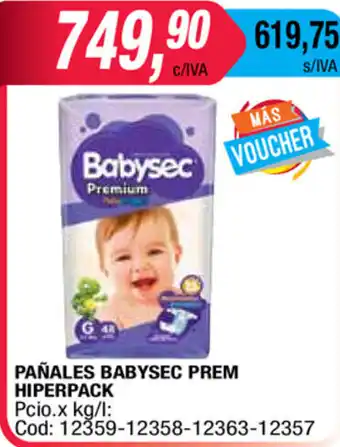 Maxiconsumo Babysec Pañales Prem Hiperpack oferta