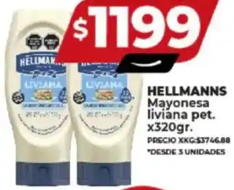 Supermayorista Vital HELLMANNS Mayonesa liviana pet. x 320gr oferta