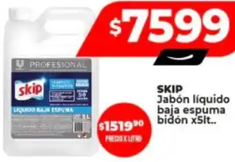 Supermayorista Vital SKIP Jabon líquido baja espuma bidón x 5lt oferta
