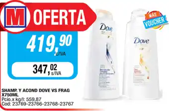 Maxiconsumo Dove Sahmp Y Acond Vs Frag x 750ml oferta