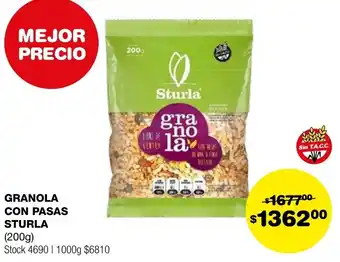 Atomo Conviene GRANOLA CON PASAS STURLA 200g oferta