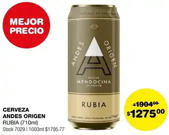 Atomo Conviene CERVEZA ANDES ORIGEN RUBIA 710ml oferta