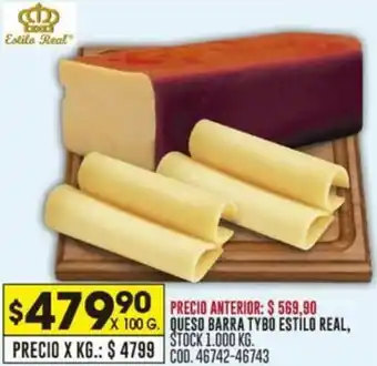 Coto QUESO BARRA TYBO ESTILO REAL X 100G oferta