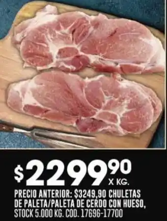 Coto CHULETAS DE PALETA/PALETA DE CERDO CON HUESO X KG oferta