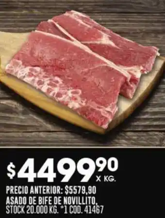 Coto ASADO DE BIFE DE NOVILLITO X KG oferta