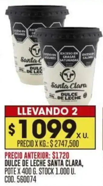 Coto DULCE DE LECHE SANTA CLARA POTE X 400G oferta