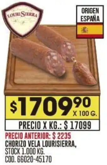 Coto CHORIZO VELA LOURISIERRA X 100G oferta