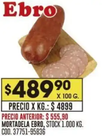 Coto MORTADELA EBRO X 100G oferta