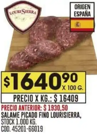 Coto SALAME PICADO FINO LOURISIERRA X 100G oferta