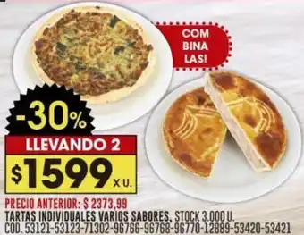 Coto TARTAS INDIVIDUALES VARIOS SABORES X U oferta