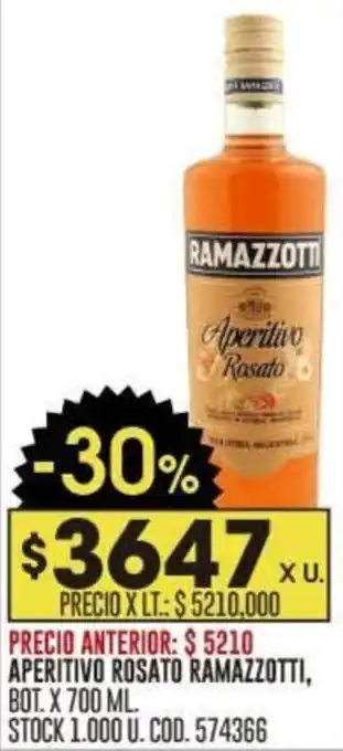 Coto APERITIVO ROSATO RAMAZZOTTI BOT. X 700ML oferta