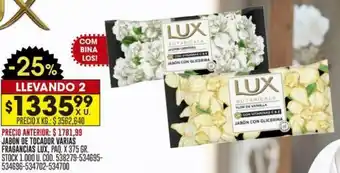 Coto JABON DE TOCADOR VARIAS FRAGANCIAS LUX PAQ. X 375GR oferta