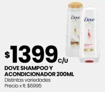 Punto Mayorista DOVE SHAMPOO Y ACONDICIONADOR 200ML oferta