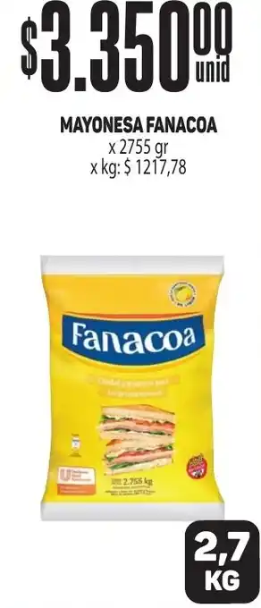 Makro MAYONESA FANACOA x 2755gr oferta