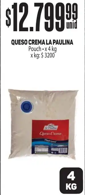 Makro QUESO CREMA LA PAULINA Pouch x 4kg oferta