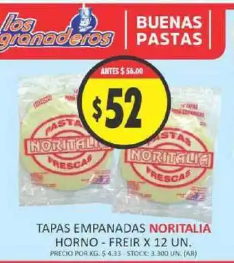 Supermercados Becerra Noritalia Tapas Empanadas Horno - Freir x 12 un oferta