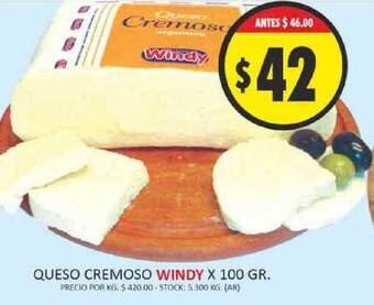 Supermercados Becerra Windy Queso Cremoso x 100gr oferta