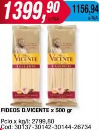 Maxiconsumo FIDEOS D.VICENTE x 500gr oferta
