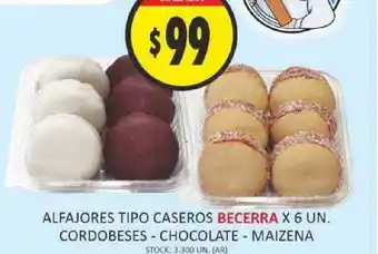 Supermercados Becerra Becerra Alfajores Tipo Caseros x 6 un oferta