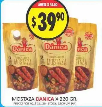 Supermercados Becerra Danica Mostaza x 220gr oferta
