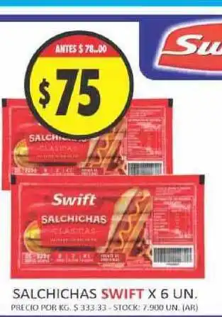 Supermercados Becerra Swift Salchichas x 6un oferta