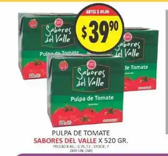 Supermercados Becerra Sabores Del Valle Pulpa De Tomate x 520gr oferta