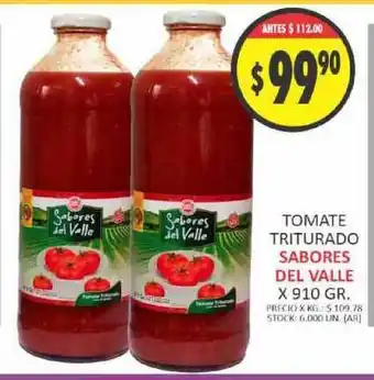 Supermercados Becerra Sabores Del Valle Tomate Triturado x 910gr oferta