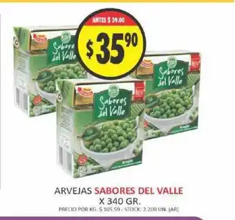Supermercados Becerra Sabores Del Valle Arvejas x 340gr oferta