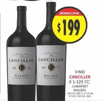 Supermercados Becerra Canciller Vino x 1.125cc oferta