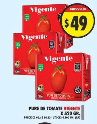 Supermercados Becerra Vigente Pure De Tomate x 520gr oferta